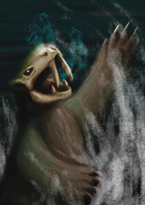 Bunyip (illustration for a card game)