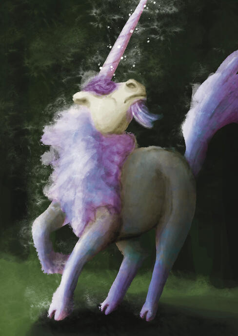 Unicorn (illustration for a card game)
